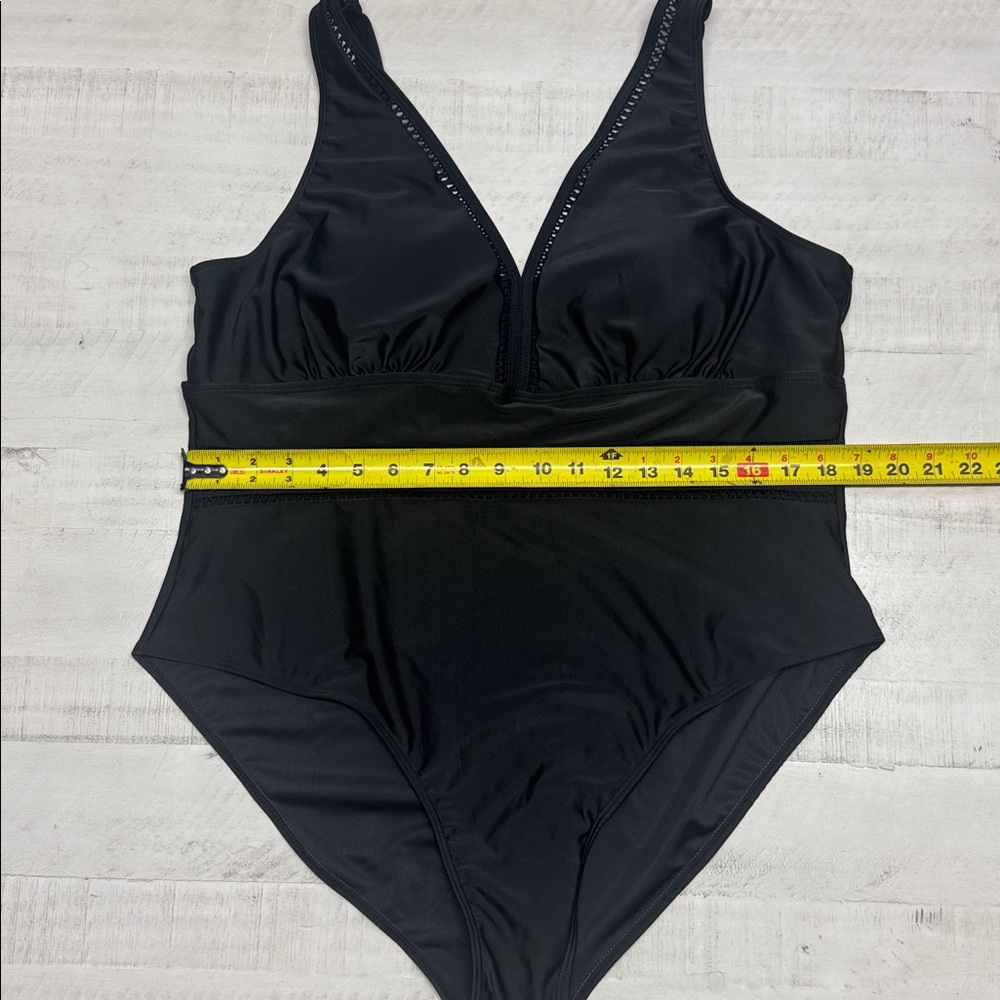 Rivelino Plus Size Sexy V Neck Bathing Suit Mesh Sheer Tummy Control Swimwears - Picture 4 of 13